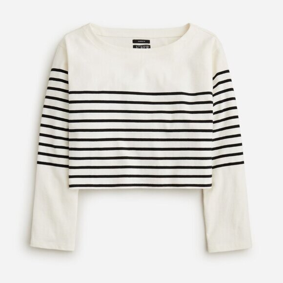 J. Crew Navy and White Striped Long Sleeve Top - Picture 4 of 4